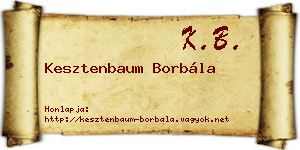 Kesztenbaum Borbála névjegykártya