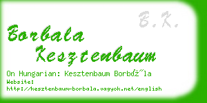borbala kesztenbaum business card